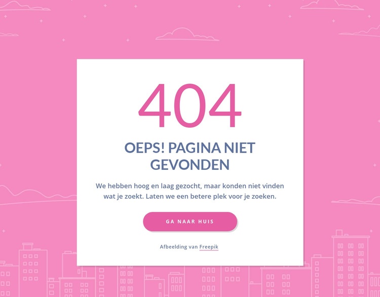 404 pagina bericht in groep Bestemmingspagina