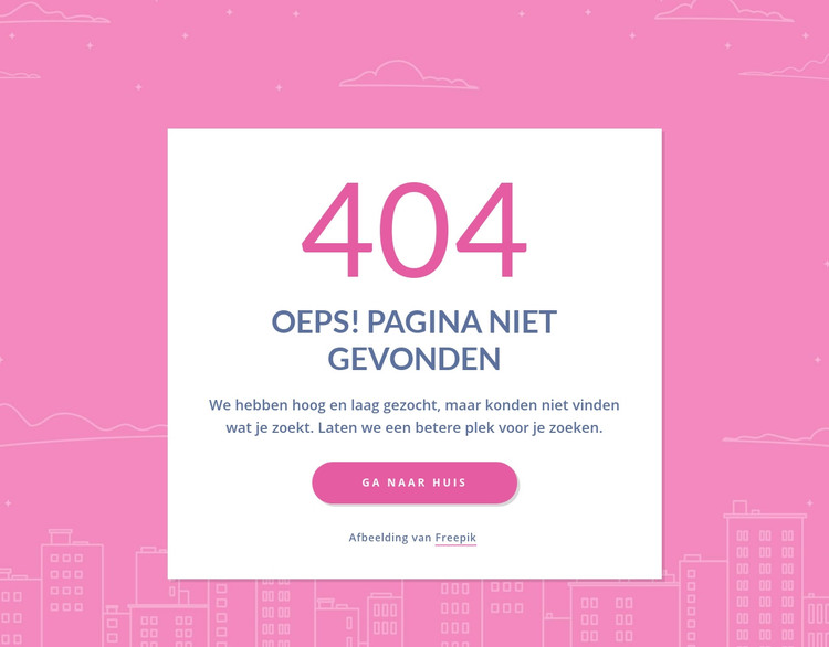 404 pagina bericht in groep HTML-sjabloon