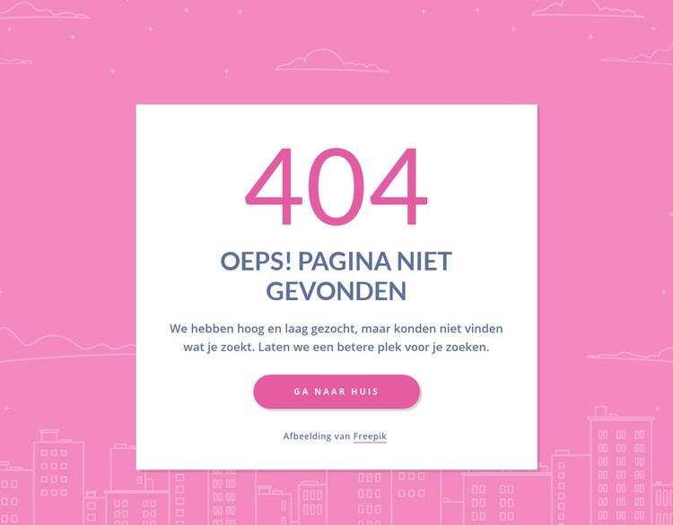 404 pagina bericht in groep Sjabloon voor één pagina
