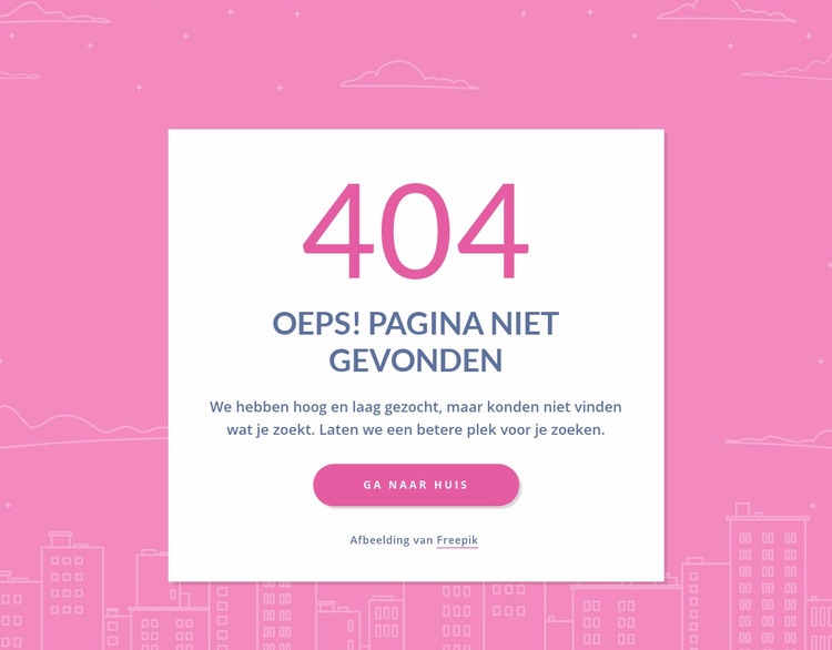 404 pagina bericht in groep Sjabloon