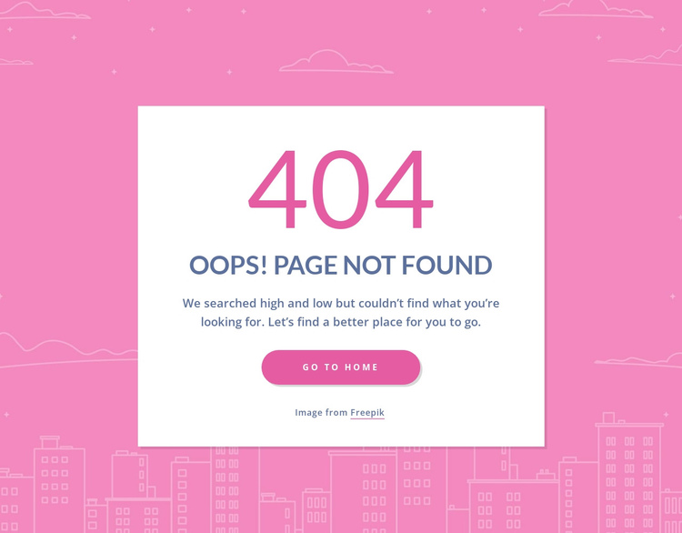 404 page message in group One Page Template