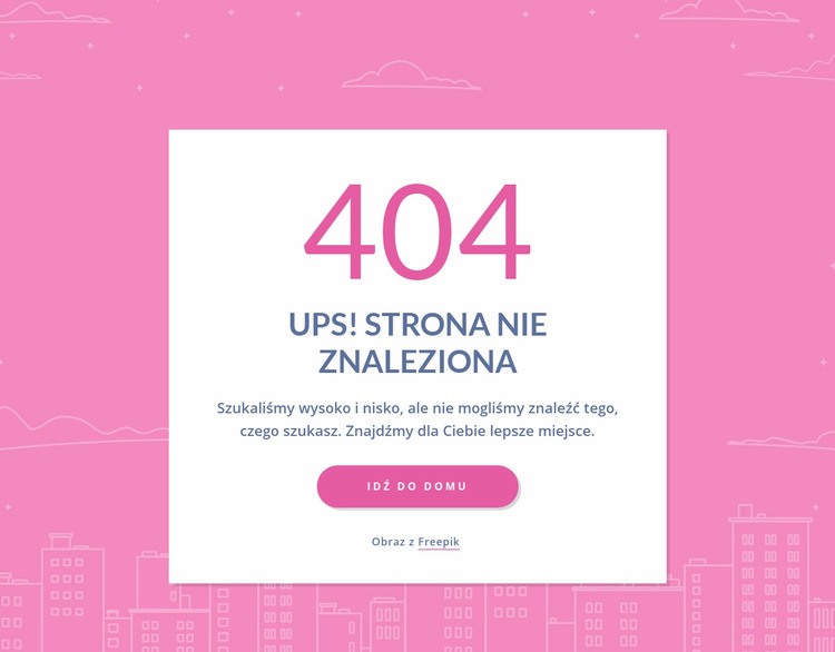 404 strona wiadomość w grupie Szablony do tworzenia witryn internetowych