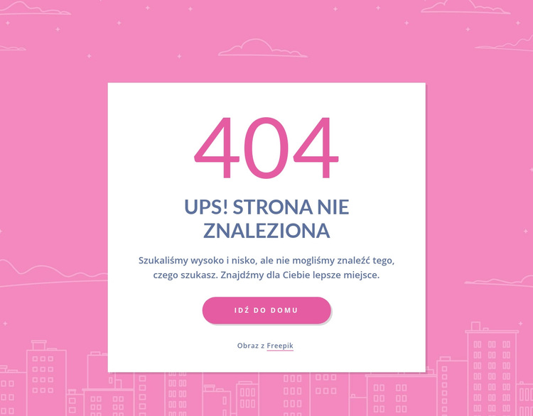 404 strona wiadomość w grupie Motyw WordPress