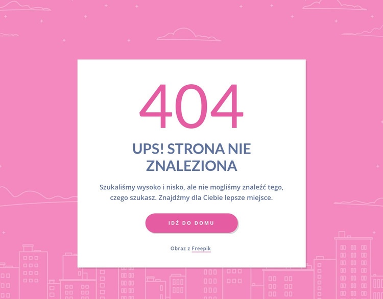 404 strona wiadomość w grupie Projekt strony internetowej