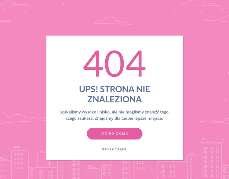 404 strona wiadomość w grupie Szablon HTML