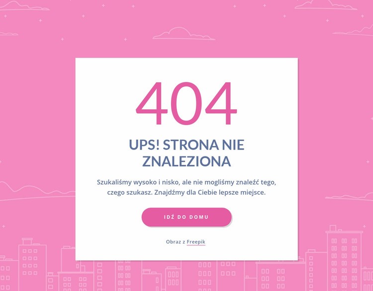 404 strona wiadomość w grupie Szablon HTML5