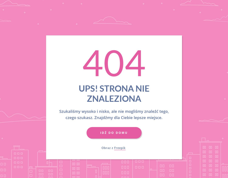 404 strona wiadomość w grupie Szablon witryny sieci Web