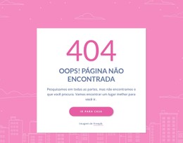 Mensagem De Página 404 No Grupo Site De Página Única