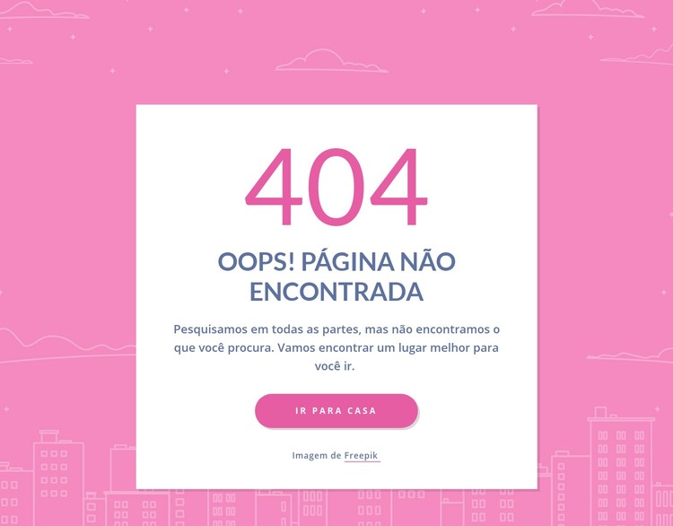 Mensagem de página 404 no grupo Template CSS