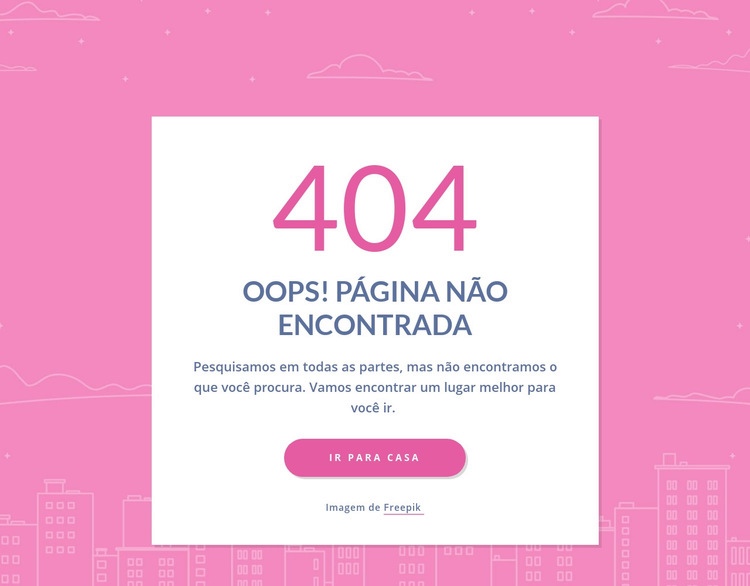 Mensagem de página 404 no grupo Modelo de uma página