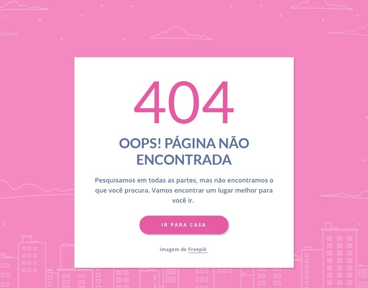 Mensagem de página 404 no grupo Landing Page