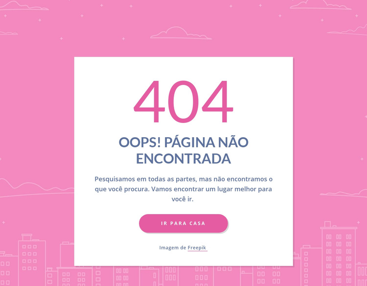 Mensagem de página 404 no grupo Tema WordPress