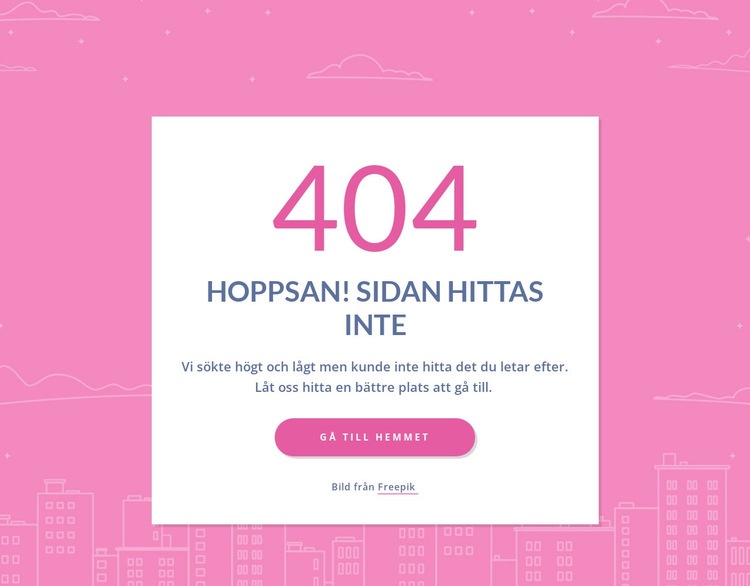 404 sidars meddelande i grupp CSS -mall