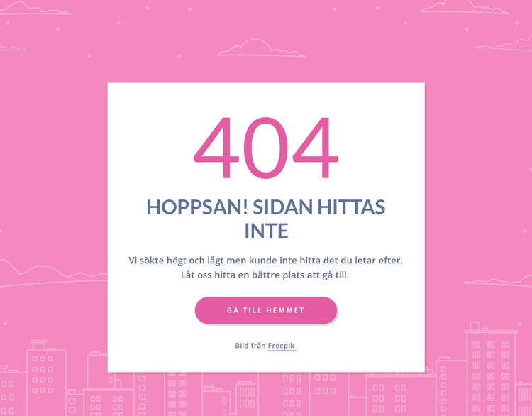 404 sidars meddelande i grupp HTML-mall