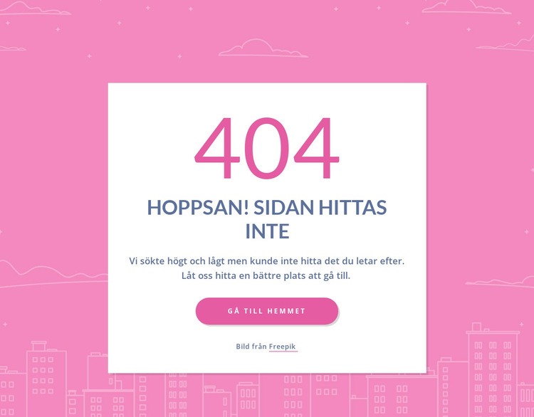 404 sidars meddelande i grupp Mall