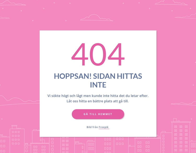 404 sidars meddelande i grupp Webbplats mall