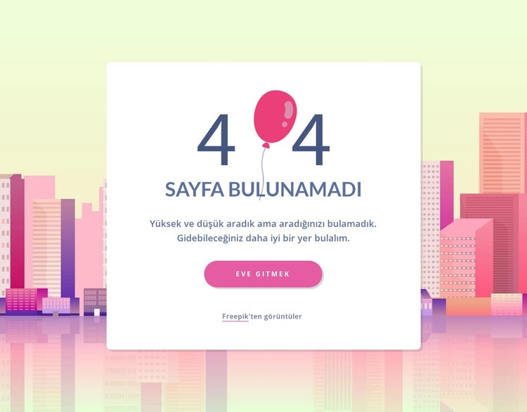 404 sayfa şablonu Açılış sayfası