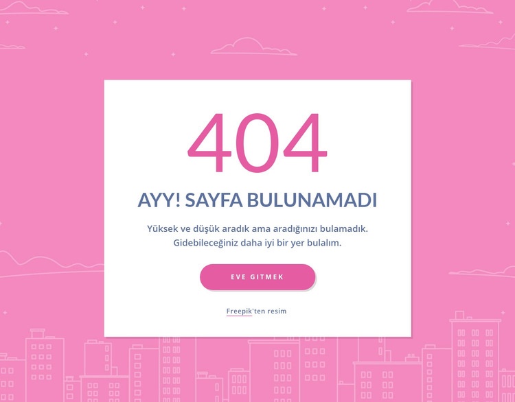 grupta 404 sayfalık mesaj Açılış sayfası