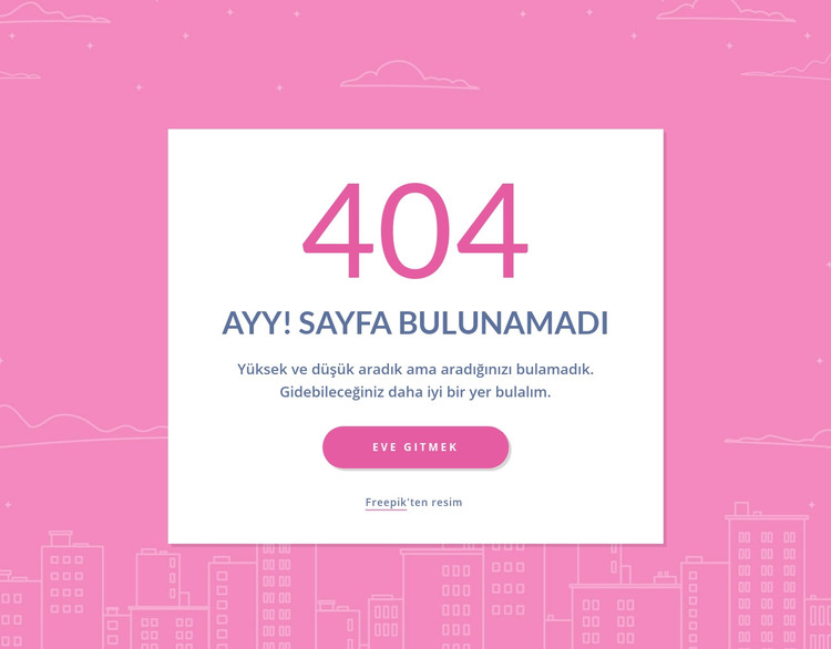grupta 404 sayfalık mesaj HTML Şablonu
