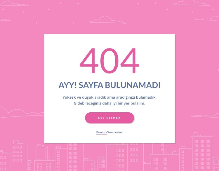 grupta 404 sayfalık mesaj HTML5 Şablonu