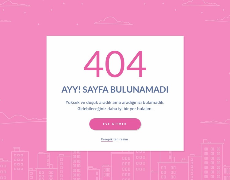 grupta 404 sayfalık mesaj Şablon