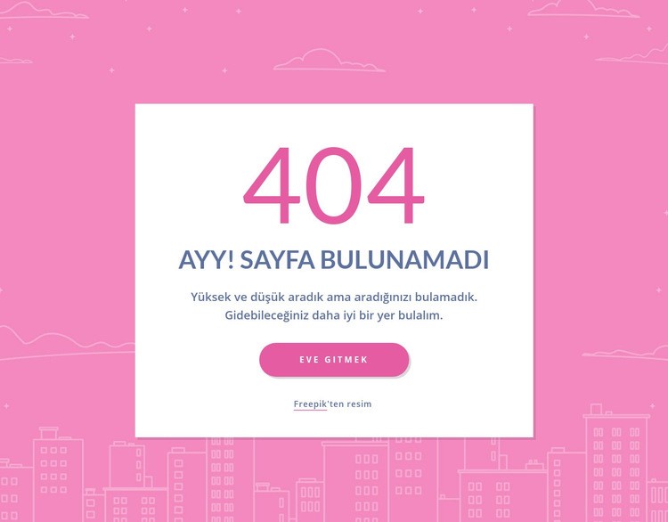 grupta 404 sayfalık mesaj Bir Sayfa Şablonu