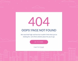 404 Page Message In Group - Responsive Web Page Design