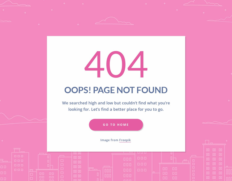 404 page message in group Website Builder Templates
