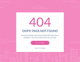 404 Page Message In Group - Professional Website Design