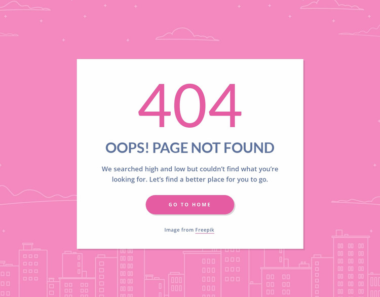 404 page message in group Website Mockup