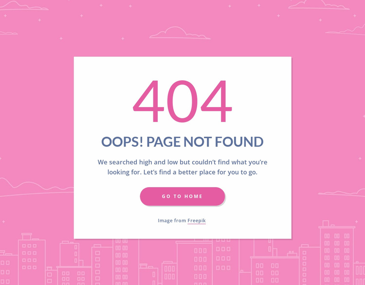 404 page message in group Website Template