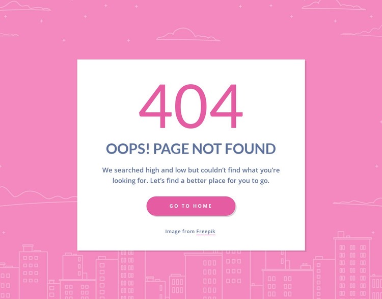 404 page message in group Wix Template Alternative