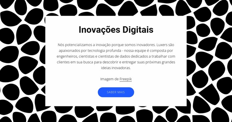 Inovações digitais Maquete do site