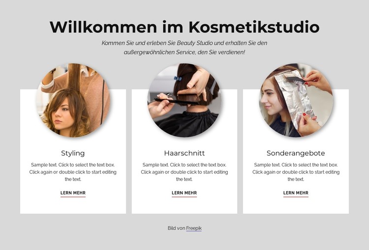 Willkommen im Schönheitsstudio CSS-Vorlage