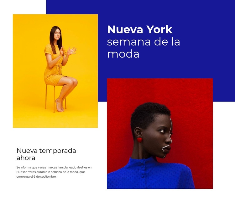 Semana de la moda de Nueva York Diseño de páginas web