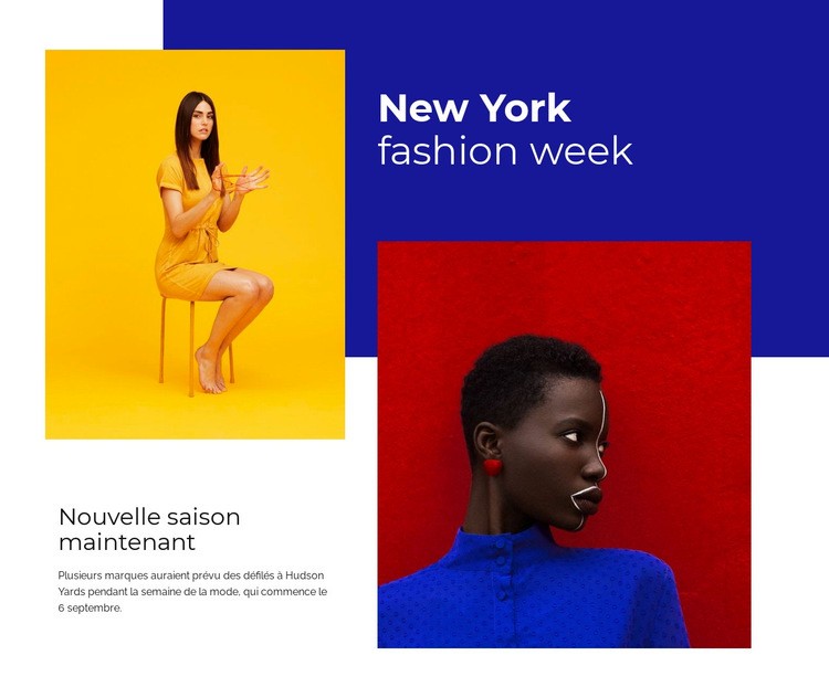 Semaine de la mode de New York Modèle d'une page