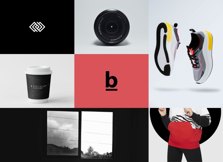 Galleria di branding e design Mockup del sito web