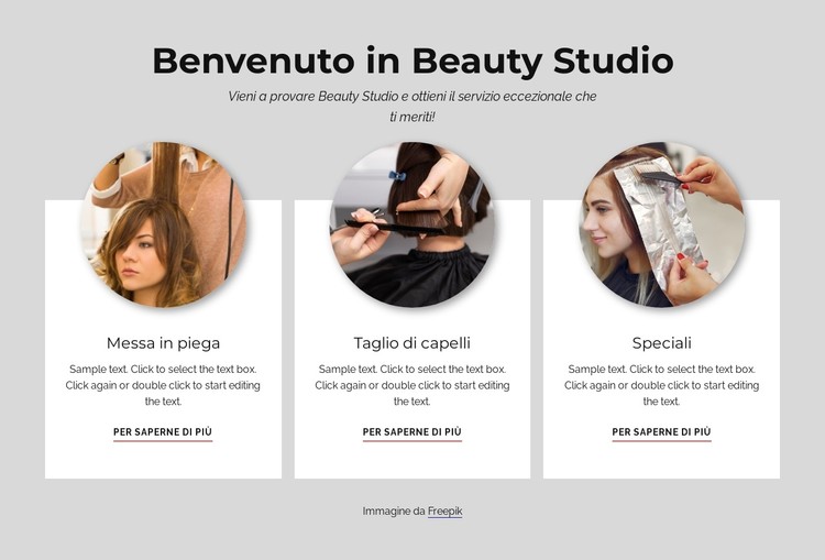 Benvenuti allo studio di bellezza Modello CSS