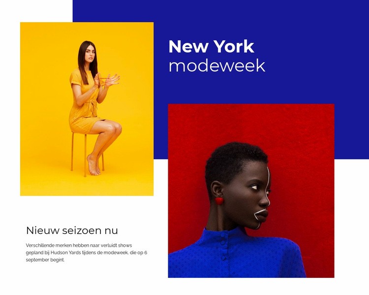 Modeweek in New York Website Builder-sjablonen