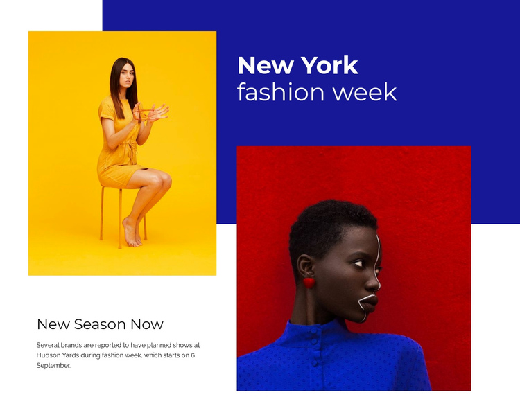 New York fashion week One Page Template