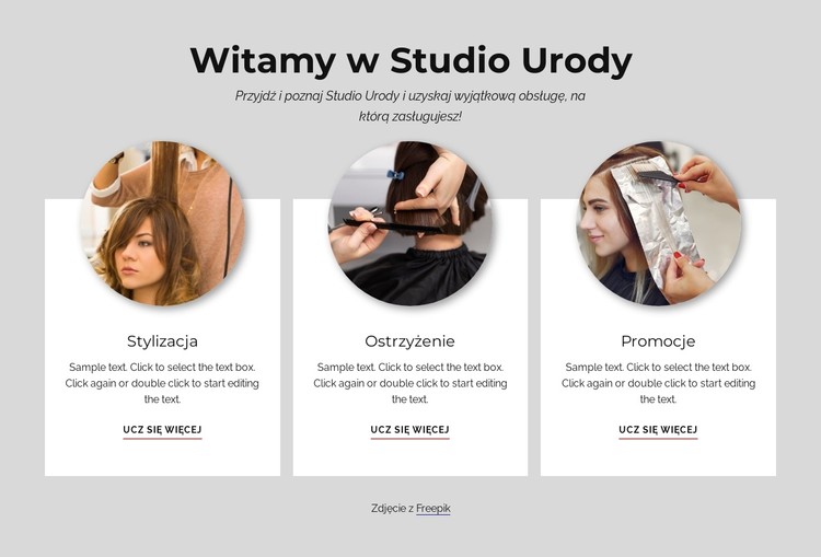 Witamy w studio urody Szablon CSS