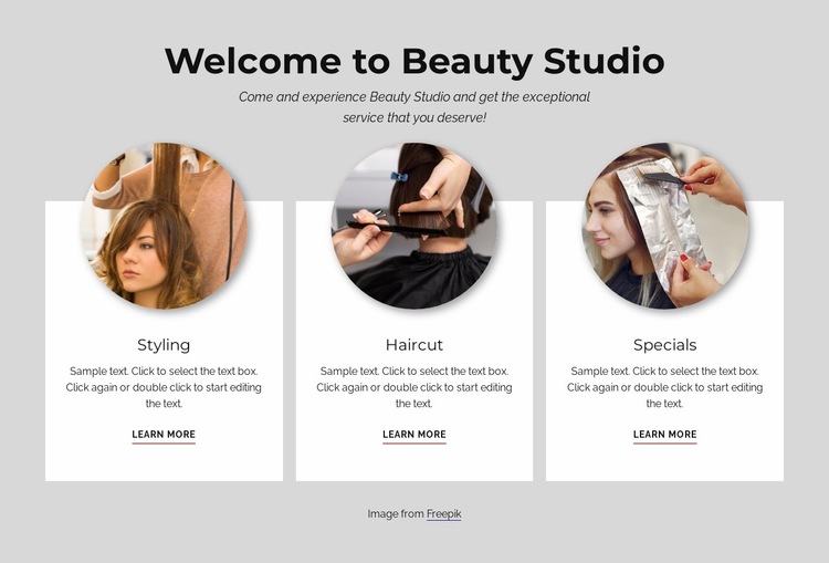 Welcome to beauty studio Website Builder Templates