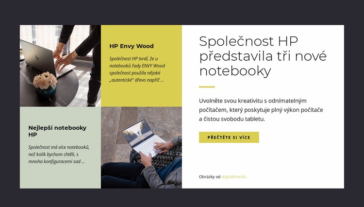 Moderní notebooky Šablona webové stránky