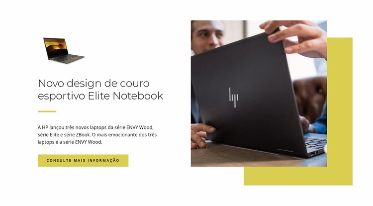 Novos laptops Maquete do site