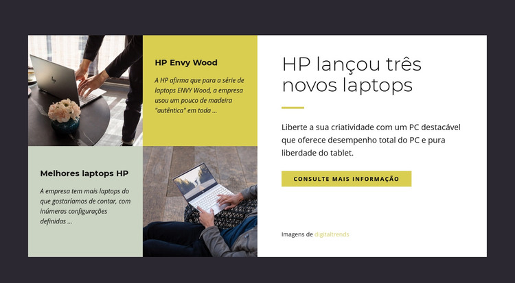 Laptops modernos Modelo HTML