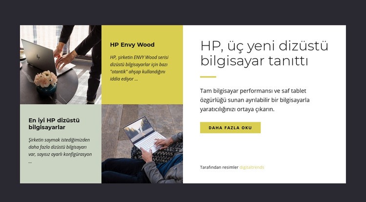 Modern dizüstü bilgisayarlar Html Web Sitesi Oluşturucu