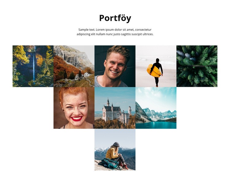 Portföy fotoğrafçılığı Açılış sayfası