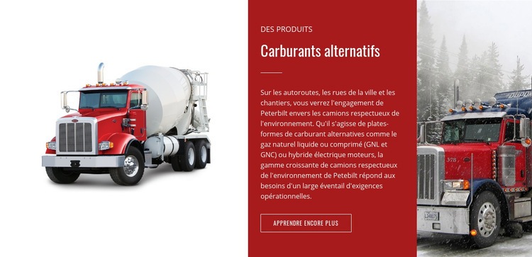 Carburants alternatifs Page de destination