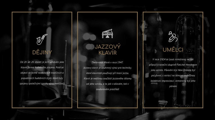 Historie jazzu Šablona webové stránky