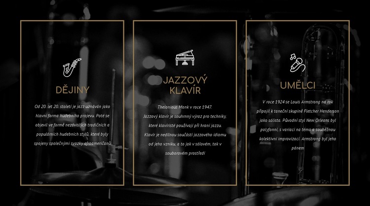 Historie jazzu Webový design